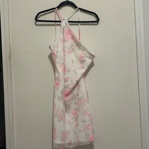 SHEIN pastel pink and green rose dress